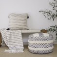 thumbnail image 5 of LR Home White/ Navy Striped Ombre Nautical Flatweave Throw Pillow, 5 of 10