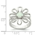thumbnail image 2 of 925 Sterling Silver Lab Createdopal Flower Ring Leaf Gemstone, 2 of 6