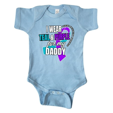 

Inktastic Suicide Prevention I Wear Teal and Purple for My Daddy Gift Baby Boy or Baby Girl Bodysuit