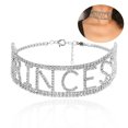 thumbnail image 4 of Collier Ras du Cou Mode pour Femmes avec Strass et Lettres en Alliage, 4 of 10