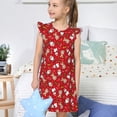 thumbnail image 4 of Balery Christmas Santa Cartoon Snowman A Camisón de princesa para niñas, pijama de algodón con mangas abullonadas, suave y bonito.-Medium, 4 of 6