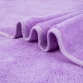 thumbnail image 4 of Bath Towels Soft Plush Fleece Bath Towel Set 2 Piece Solid Purple 30 x 60 inches, 4 of 5