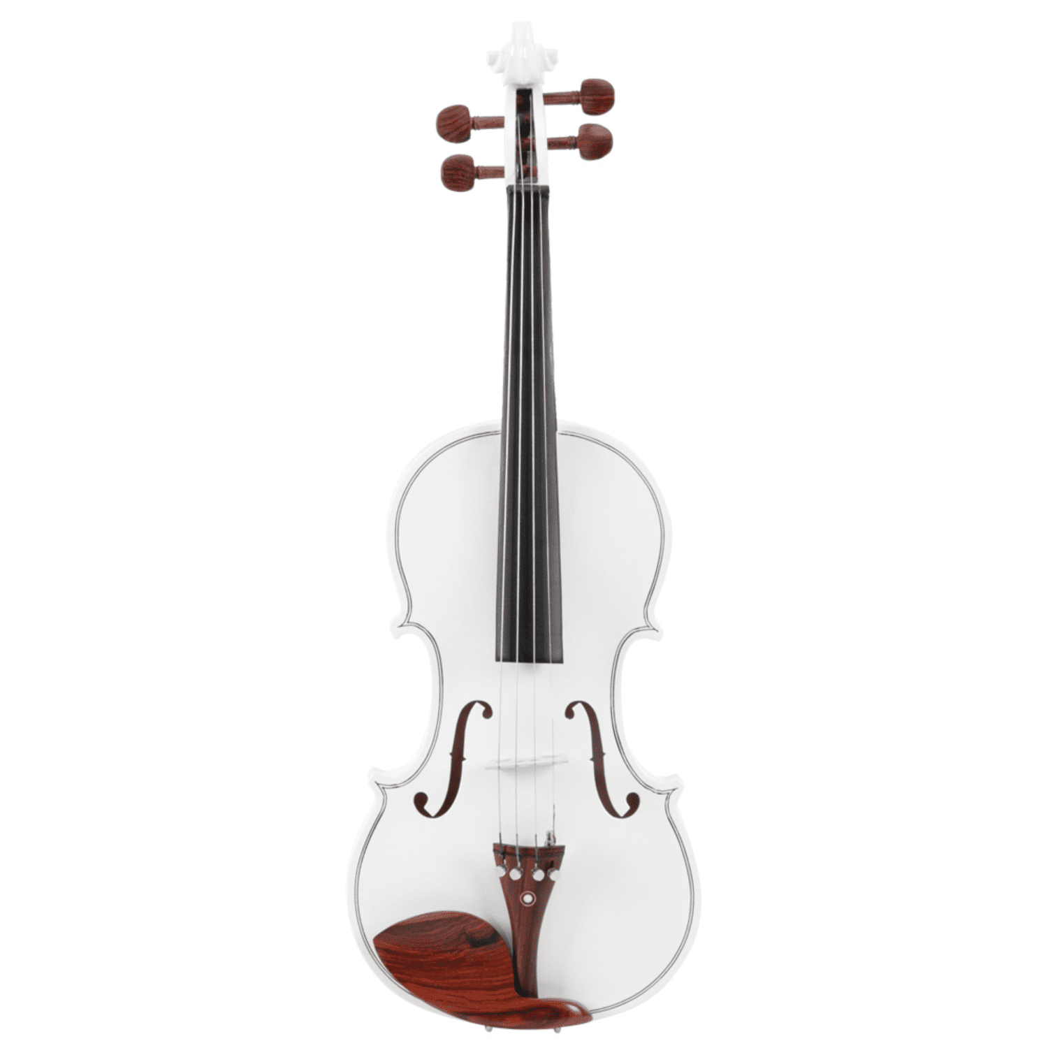 Hassch 4/4 Acoustic Violin with Case, Bow and Rosin for Beginners, Fiddle Set with Strings, Turner, Wipe Cloth and Shoulder Rest, White