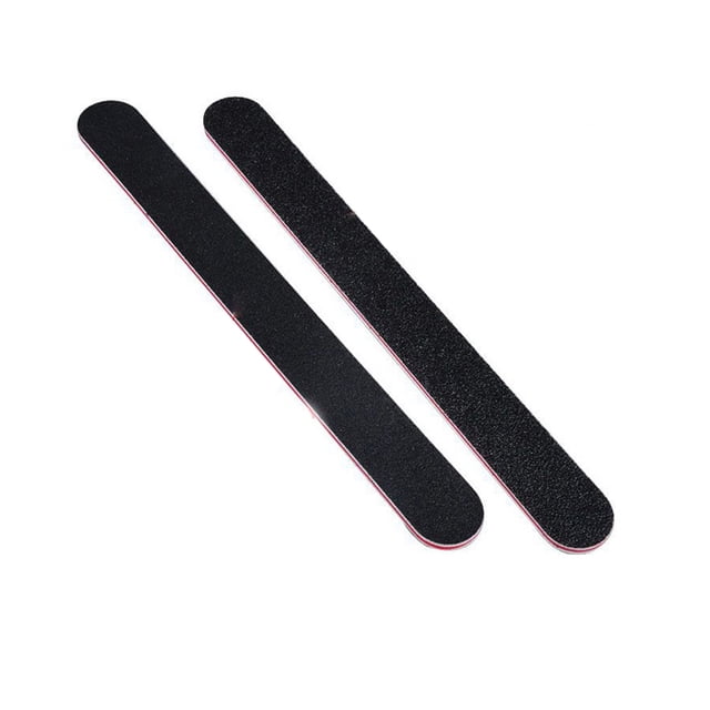 Qarigey Lima de uñas de doble cara, 50 piezas, tablero de esmeril, encendedor Rectangular negro, accesorio de pulido de extremo redondeado táctil para Juegos de manicura Qarigey CE009714-00