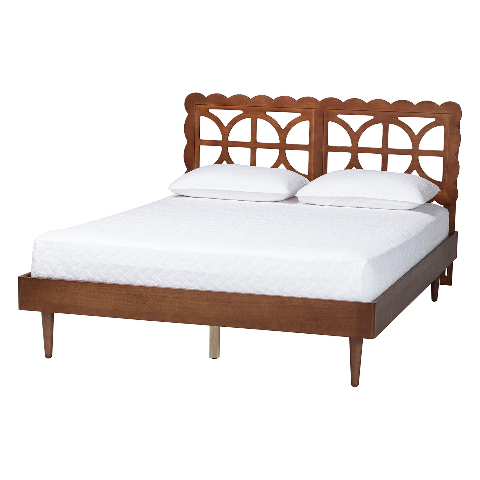 Baxton Studio Onyeka Modern Platform Bed, Queen, Ash Walnut