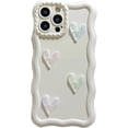 thumbnail image 6 of Compatible with iPhone Case,Glitter Bling Sparkle Heart Curly Wave Shape Frame Camera Lens Protection Soft Shockproof Cover Phone Case (Black,iPhone 14 Pro), 6 of 6