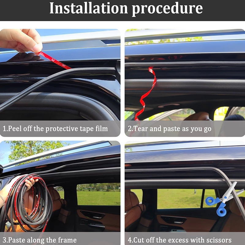 Car Door Seal Strip For Honda Civic Accord Jazz Fit CRV XRV, Rubber L-Shape Weather Stripping