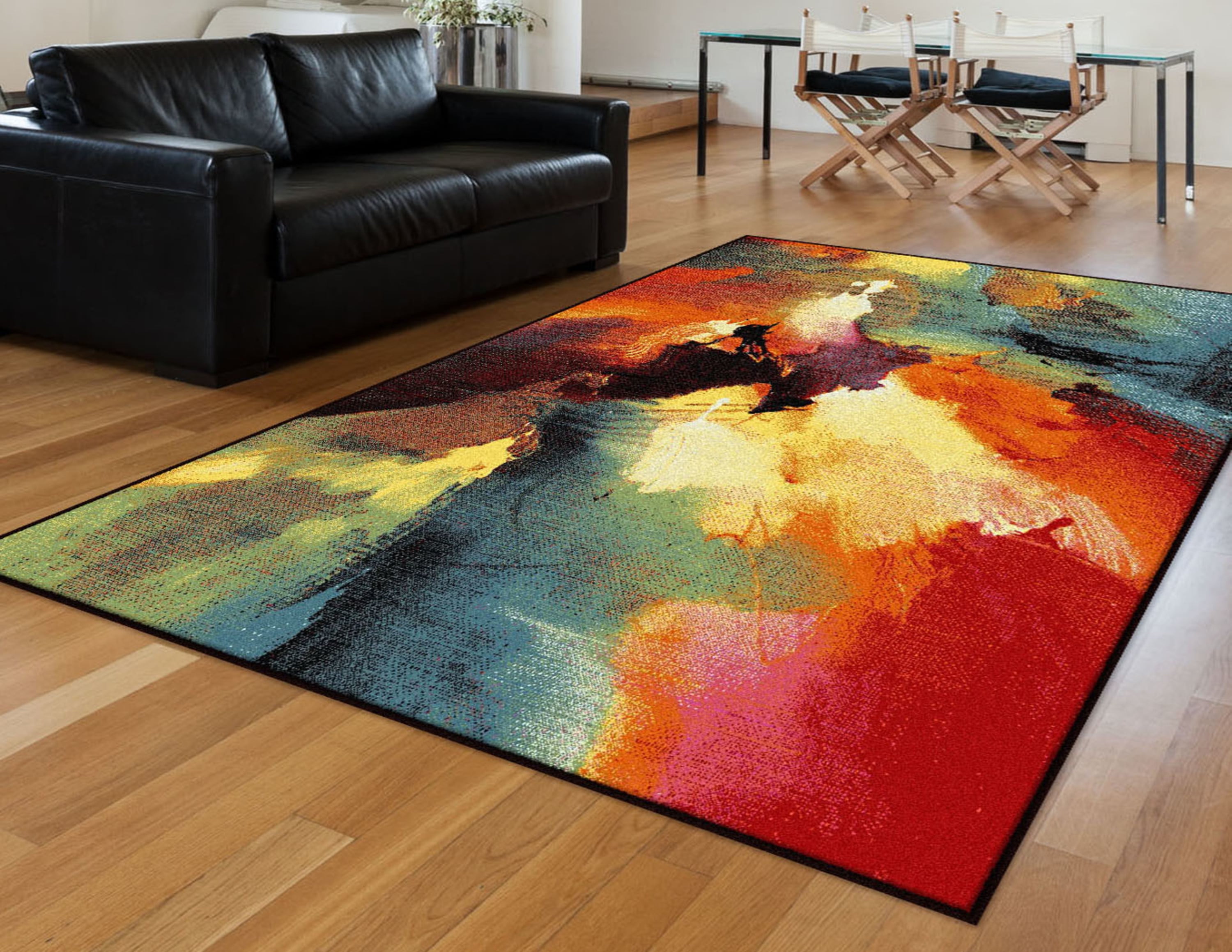 Avon Contemporary 2' x 3' Multi-Color Polypropylene Indoor Area Rug