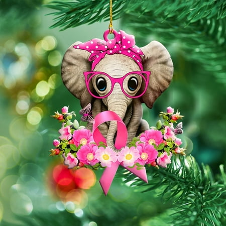 

JERDAR Christmas Decorations Lovely Christmas Pink PVC Animal Plane Printing Pendant Pink