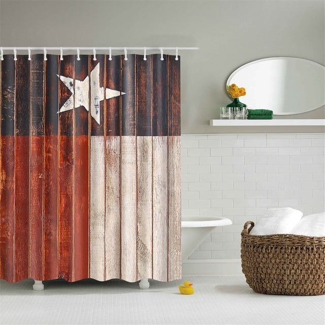 Cortina de ducha impermeable de poliéster 180 x 200 cm con vista 3D