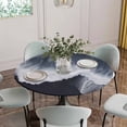 thumbnail image 5 of Black Coastal Round Tablecloth for 45-54 Inch Tables, Fitted Table Cover with Elastic Edge, Nautical Summer Beach Seaside Ocean Waterproof Outdoor Table Cloth Protector for Patio Garden Dinner Picnic, 5 of 9