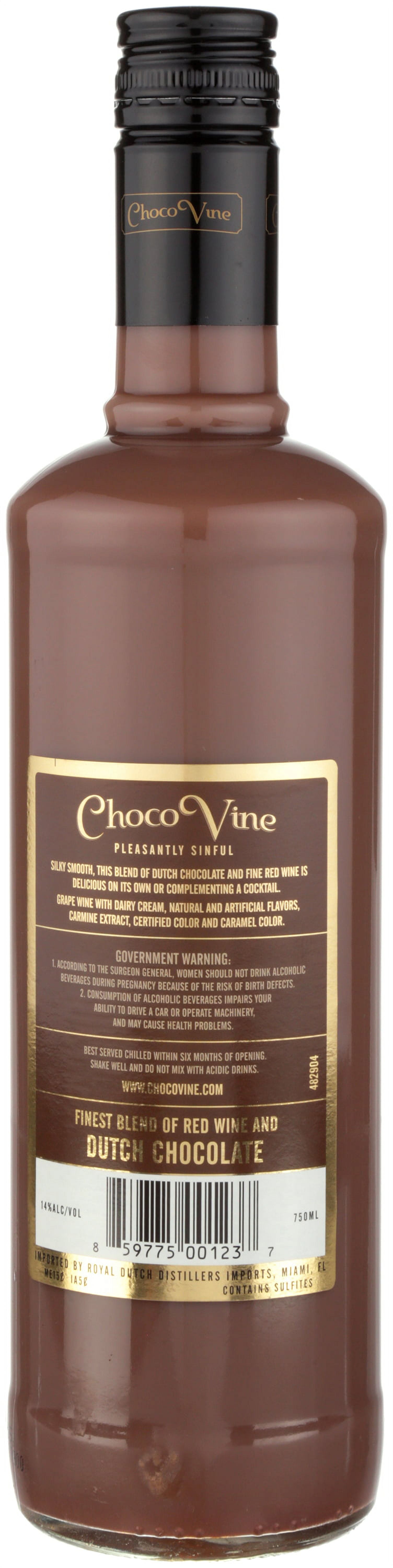 Chocovine Dutch Chocolate Flavored Wine Netherlands, 750 ml Bottle, 14% ABV