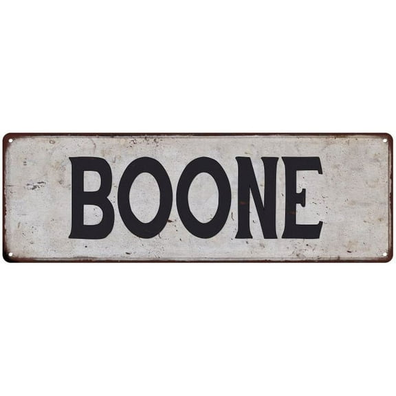 BOONE Vintage Look Rustic Chic Metal Sign 6x18 106180036273
