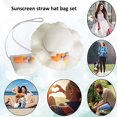 thumbnail image 5 of Sombrero de 56-58cm de circunferencia, sombrero para el sol para mujer, protector solar de verano, sombrero para el sol, sombrero de paja para playa y conjunto de bolsa de paja, 5 of 5