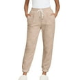 thumbnail image 3 of ctdiral Womens Winter Sherpa Fleece Sweatpants High Waist Drawstring Joggers Pants Thick Thermal Straight Trousers with Pockets Warm Long Pants Khaki XXL, 3 of 9