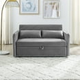thumbnail image 3 of Ucloveria 3 in 1 Convertible Sleeper Sofa Bed, Modern Velvet Loveseat  with Pull-Out Bed, Grey 55", 3 of 9