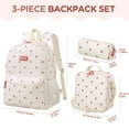 thumbnail image 5 of Gocvo Kids Backpack for Girls, Waterproof Teens Bookbag Cute School Backpacks, Beige Strawberry Pattern, 5 of 10