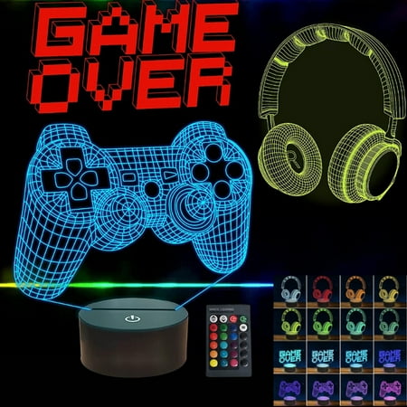 

3D Gamepad Console Night Lighting 6 Colors Changing with Remote Gaming Rooms