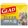 thumbnail image 2 of Glad Clear Garbage Bags - Large 90 Litres -, 2 of 5