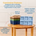 thumbnail image 5 of ECR4Kids 6-Compartment Large Plastic Caddy, Multipurpose Organization, Earthtone, 6-Pack, 5 of 9