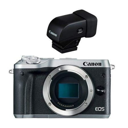 Canon EOS M6 Mirrorless Digital Camera Body, Silver - With EVF-DC1 Electronic (Best Mirrorless Camera With Viewfinder)