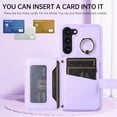 thumbnail image 2 of ELEHOLD Wallet Crossbody for Samsung Galaxy S22 Case with Lanyard Wrist Strap Credit Card Holder, PU Leather Protective Phone Case with Ring Holder,Purple, 2 of 8