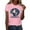 Pink, variant on Women's Patriotic Chicken Graphic Tee Cute 4th of July Party in the USA T-Shirt Casual Summer Top