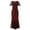 Red, variant on Elegant Women's Formal Dress V Neck Long Gown With Fringe Detail For Evening Parties And In Fall And Winter Seasons Women Dresses for A Wedding Long plus Size Formal Dresses Trumpet Dress Dress for
