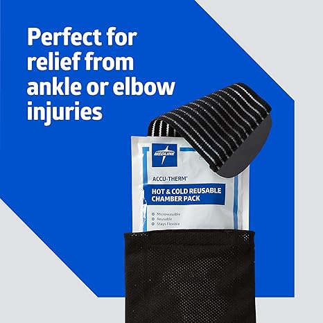Medline Accu-Therm Gel Wrap Pack, Set of 2 for Ankle, Form Fitting Wrap for Direct Contact