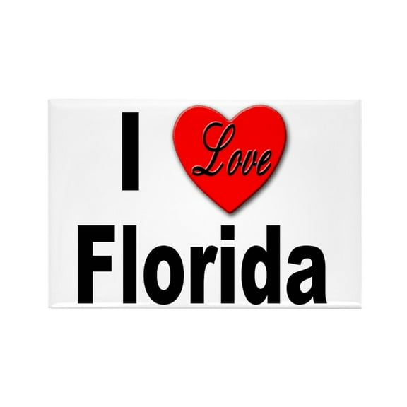 CafePress - I Love Florida - Rectangle Magnet, 2"x3" Refrigerator Magnet