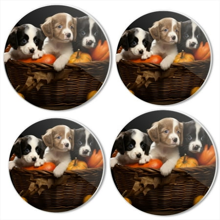 

Bahomeck Electric Stove Burner Covers Set Of 4 Cute Puppies In Basket With Pumpkins Metal Gas Stove Burner Covers Protecting Gas Stoves 8 Inch And 10 Inch