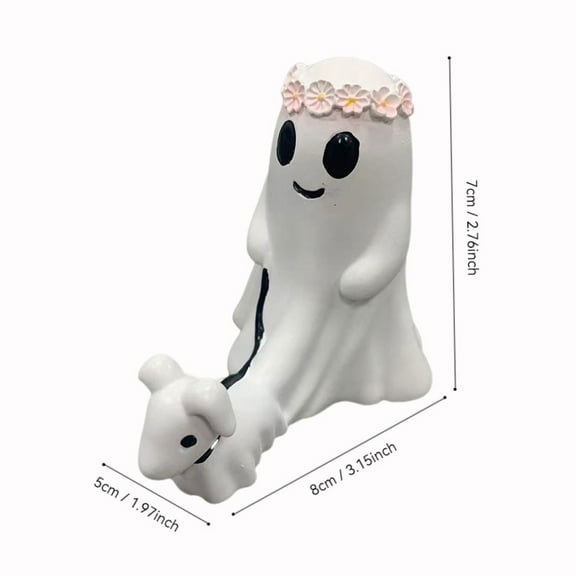 Ghost Walking Dog Statue Halloween Little Ghost Dog Walking Ornaments Creative Home Decoration Ornaments