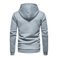 thumbnail image 4 of ZKCCNUK Men Casual Solid Pullover Lattice Hooded Big Pocket Round Neck Lg Sleeve Blouse, 4 of 9