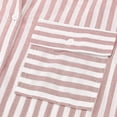 thumbnail image 6 of Pntutb Womens Plus Size Tops Striped Print Single Breasted Long Sleeve Shirt Cotton Linen Tops Pink S, 6 of 6