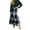 Navy, variant on Women Plaid Print Maxi Skirt Elastic Waist Long Skirt Casual Loose Fit Tiered Design Comfortable Style Gray S