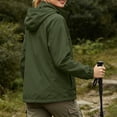 thumbnail image 6 of Ghalytn Women's Packable Hooded Rain Jacket with Arm Zipper Pocket, Waterproof Windproof Lightweight Travel Coat, 6 of 9