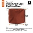 thumbnail image 3 of Classic Accessories Ravenna® Rectangular Patio Seat Cushion Slip Cover - Durable Outdoor Cushion, Spice, 17"L x 15"W x 2"Thick, 3 of 16
