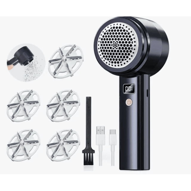 Quita Pelusa Xtellar Recargable Pantalla Digital 20w Ropa Removedor Color Negro