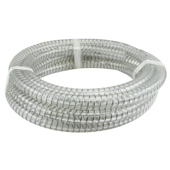 10 ft x 1/4 ID Steel Wire Suction PVC Flexible Tubing High Pressure Heavy Duty UV Chemical Resistant Vinyl Hose