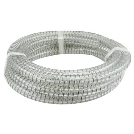 High Pvc 10 ft x 1/4 ID Steel Wire Suction PVC Flexible Tubing High Pressure Heavy Duty UV Chemical Resistant Vinyl Hose ()