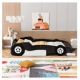 Full Size Race CarShaped Platform Bed with Wheels and Storage, Wood