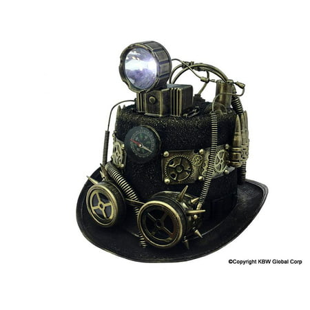 KBW Global Corp Steampunk Costume Hat with Light, One
