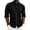 Black, variant on Men's Vertical Striped Mandarin Collar Linen Shirt Long Sleeve Button Down Pocket Lightweight Casual Summer Beach Shacket Blue S