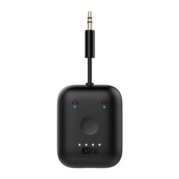 MEE audio Connect Air Adaptateur Émetteur audio Sans Fil Bluetooth en Vol pour jusqu'à 2 AirPods/autres Écouteurs; Fonctionne avec Toutes les Prises Auxiliaires 3,5 mm des Avions, Équipements de Gym, Téléviseurs et Consoles de Jeu
