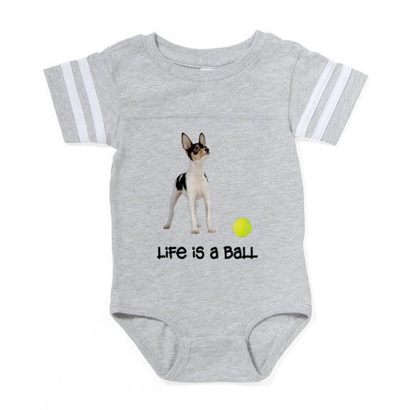 CafePress - FIN Toy Fox Terrier Life - Cute Infant Baby Football Bodysuit