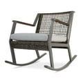 thumbnail image 3 of Real Flame 9701 Calvin 37" Wicker Outdoor Rocking Chair - Grey, 3 of 7