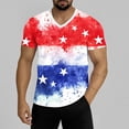 thumbnail image 2 of Jessboyy Mens July 4th Shirts American Flag Graphic Short Sleeve V Neck T Shirts Loose Summer Holiday 250th Anniversary Patriotic Tshirts Dark Blue,M, 2 of 5