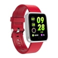 thumbnail image 1 of Reloj inteligente rastreador de ejercicios con detector de presión arterial y frecuencia cardíaca Pulsera para dormir a prueba de agua compatible con Bluetooth, rojo Jumpingount EL000918-03B, 1 of 2