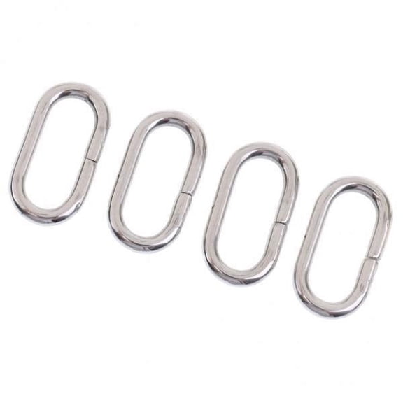 2x 4 piezas anillos de acero inoxidable plateado correa de reloj de nailon hebilla de cinturón 24mm 2 piezas