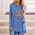 thumbnail image 3 of Pompotops Femmes O-Cou Impression en Vrac Casual Mode Manches Longues Tops, 3 of 4
